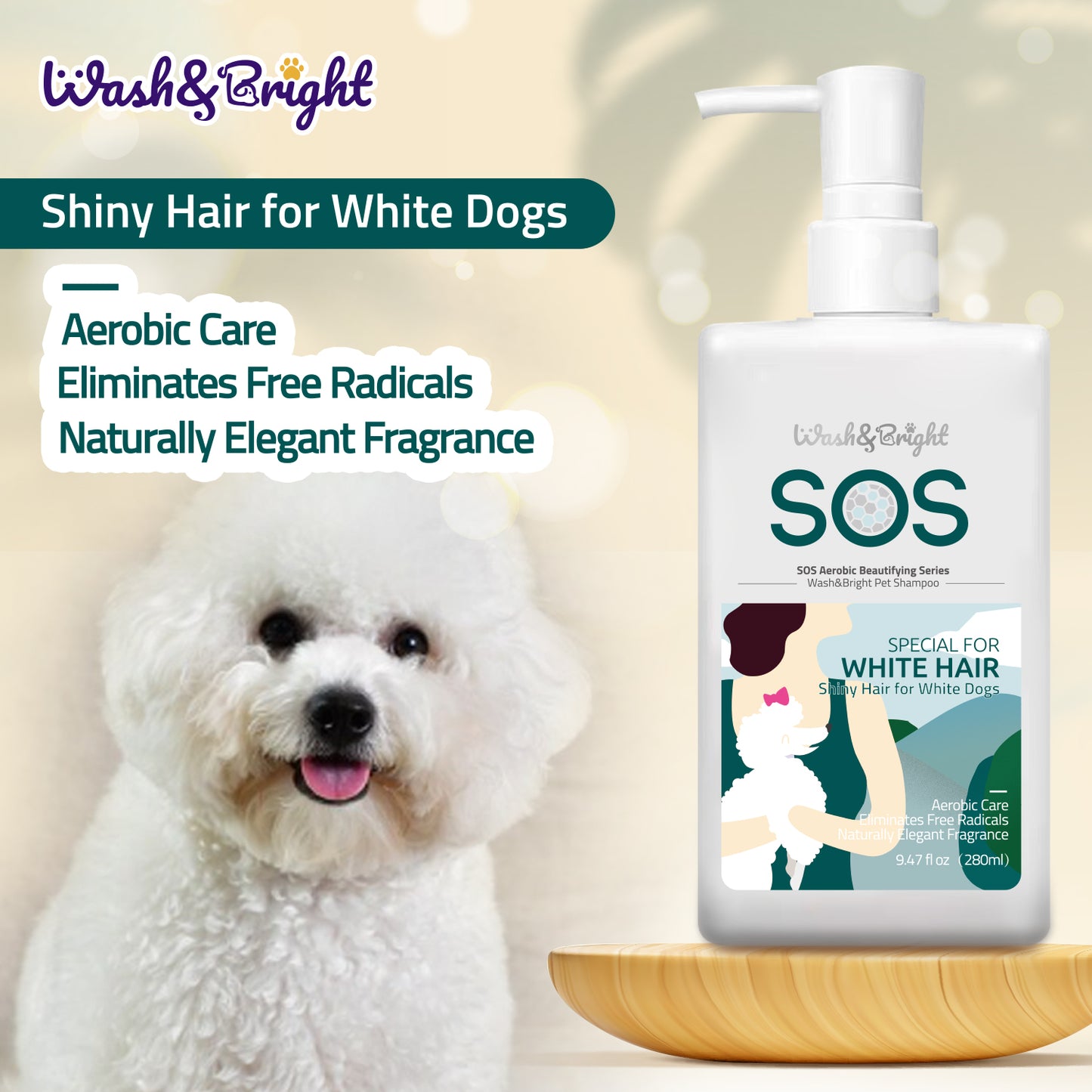 SOS Shiny Hair for White Dogs Pet Shampoo