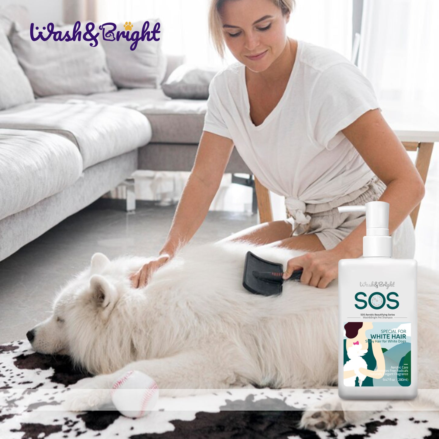 SOS Shiny Hair for White Dogs Pet Shampoo